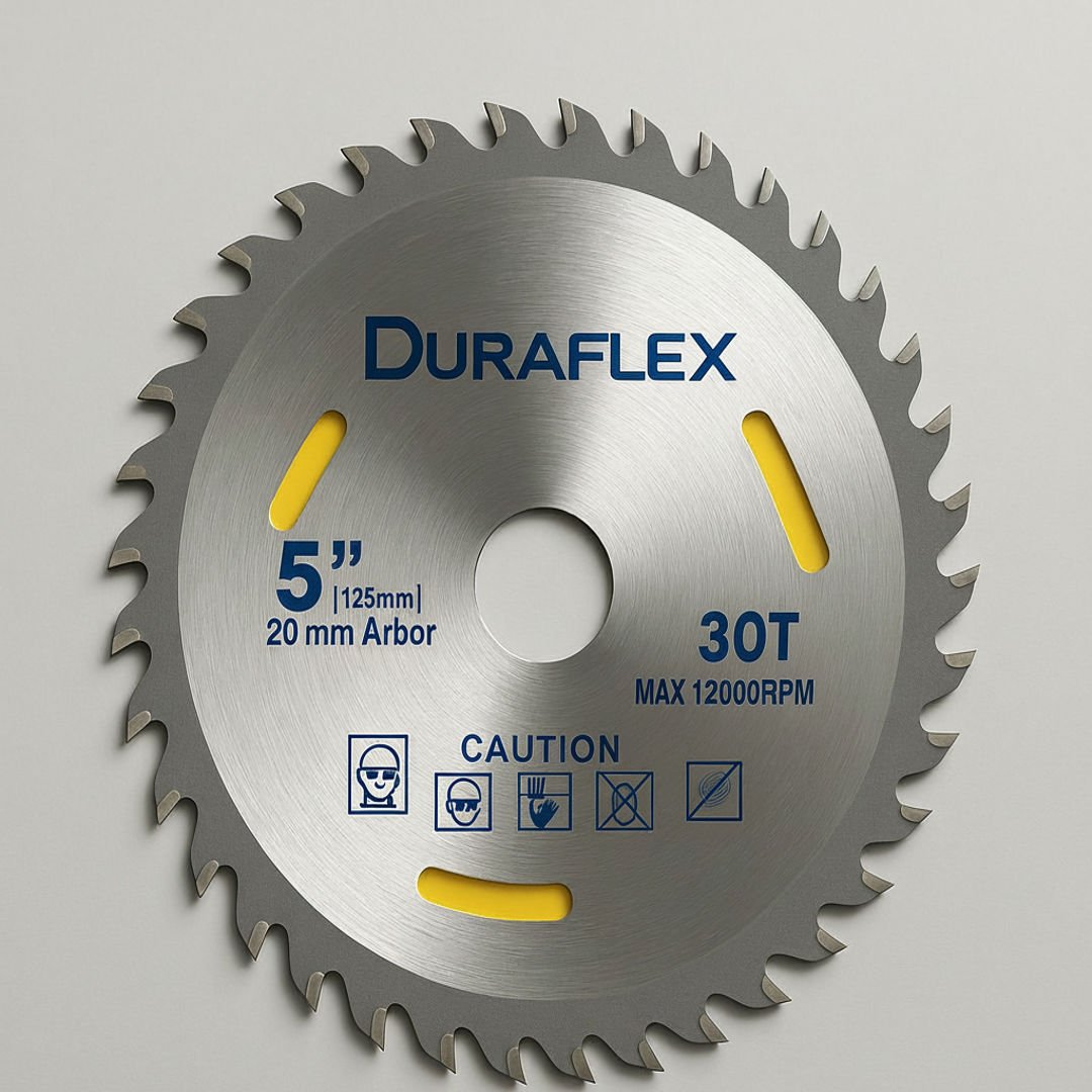 Duraflex 5" TCT Saw Blade – 30T | Smooth Cut • Super Cut | Professional Wood Cutting Blade