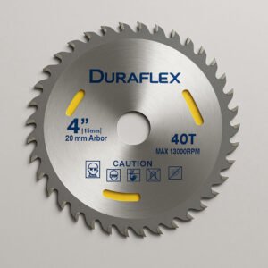 Duraflex 4" TCT Saw Blade – 40T | Smooth Cut • Super Cut | Professional Wood Cutting Blade